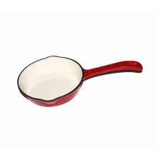 Panela de fritura de ferro fundido vermelho de 20 cm